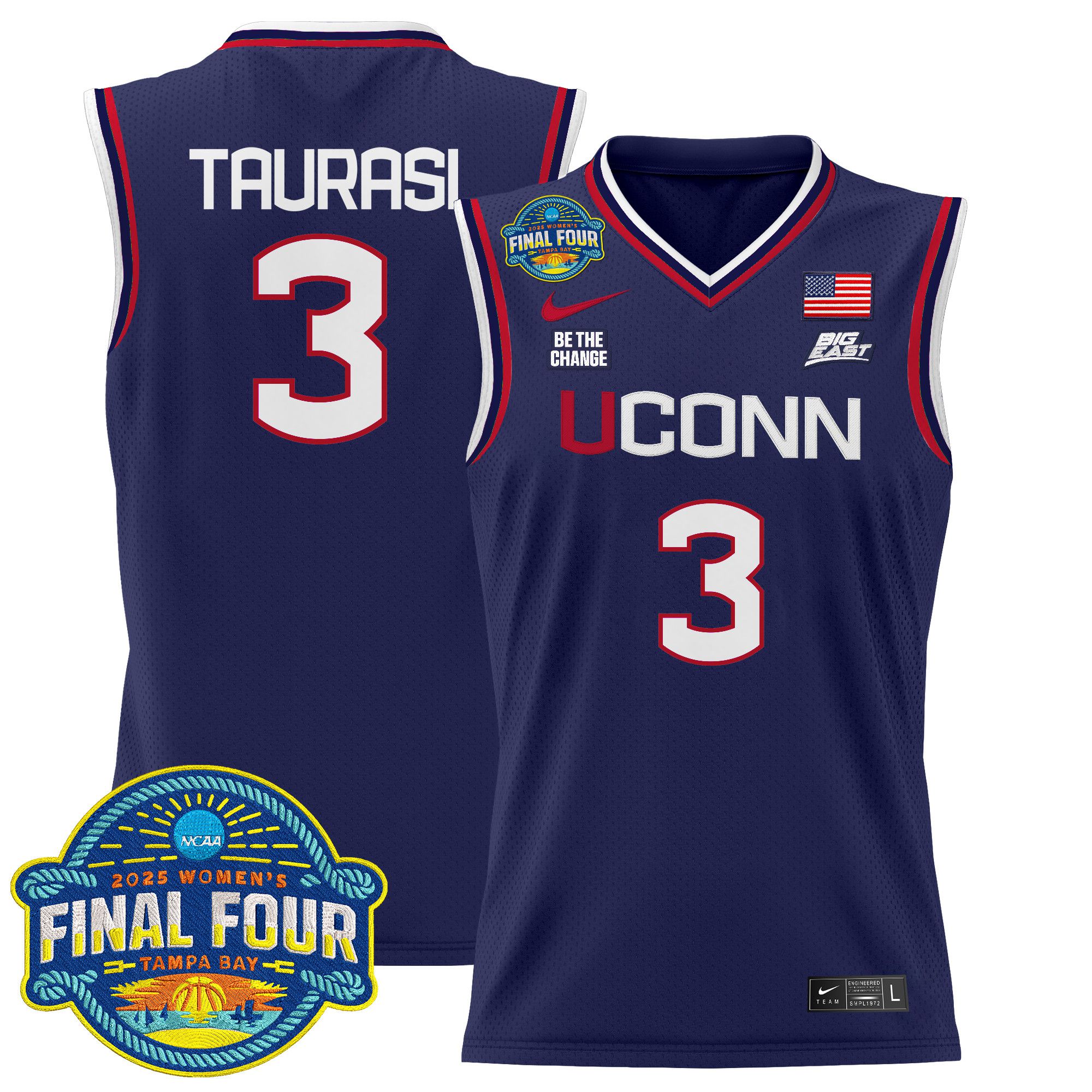 Men UConn Huskies #3 Taurasi Purple Nike 2025 Big Eat Final Four Patch Lightweight Basketball NCAA Jersey->more ncaa teams->NCAA Jersey